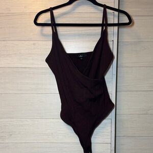 Lulu’s Brown Ribbed Bodysuit